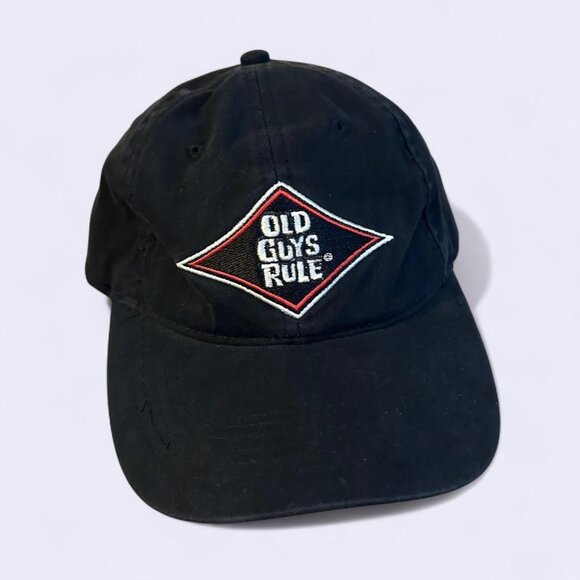 Old Guys Rule Black Baseball Cap Grunge Goth Punk Rock Mens Hat - Picture 1 of 7